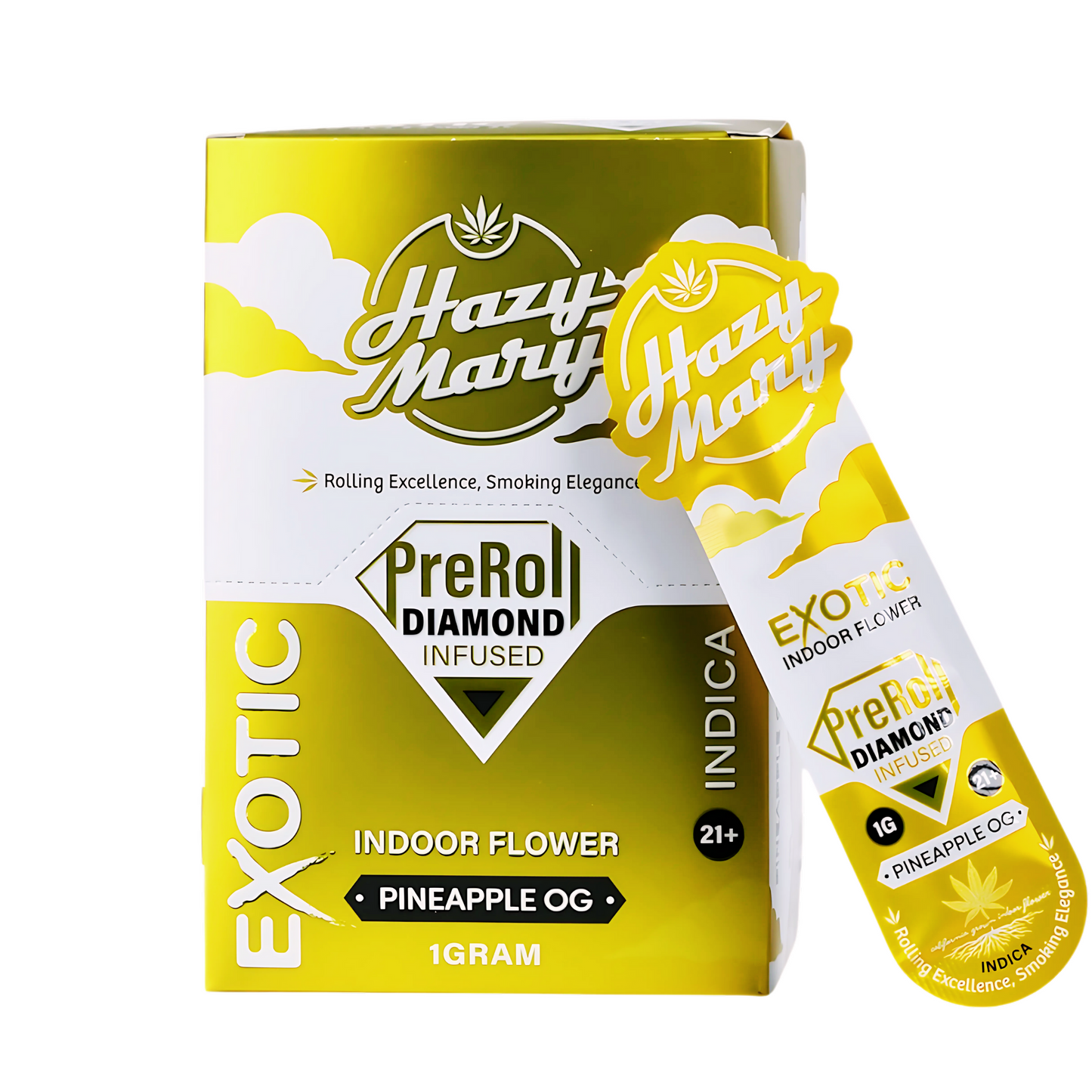2- Pack Hazy Mary 1G Exotic Diamond Infused THCA Pre-Rolls