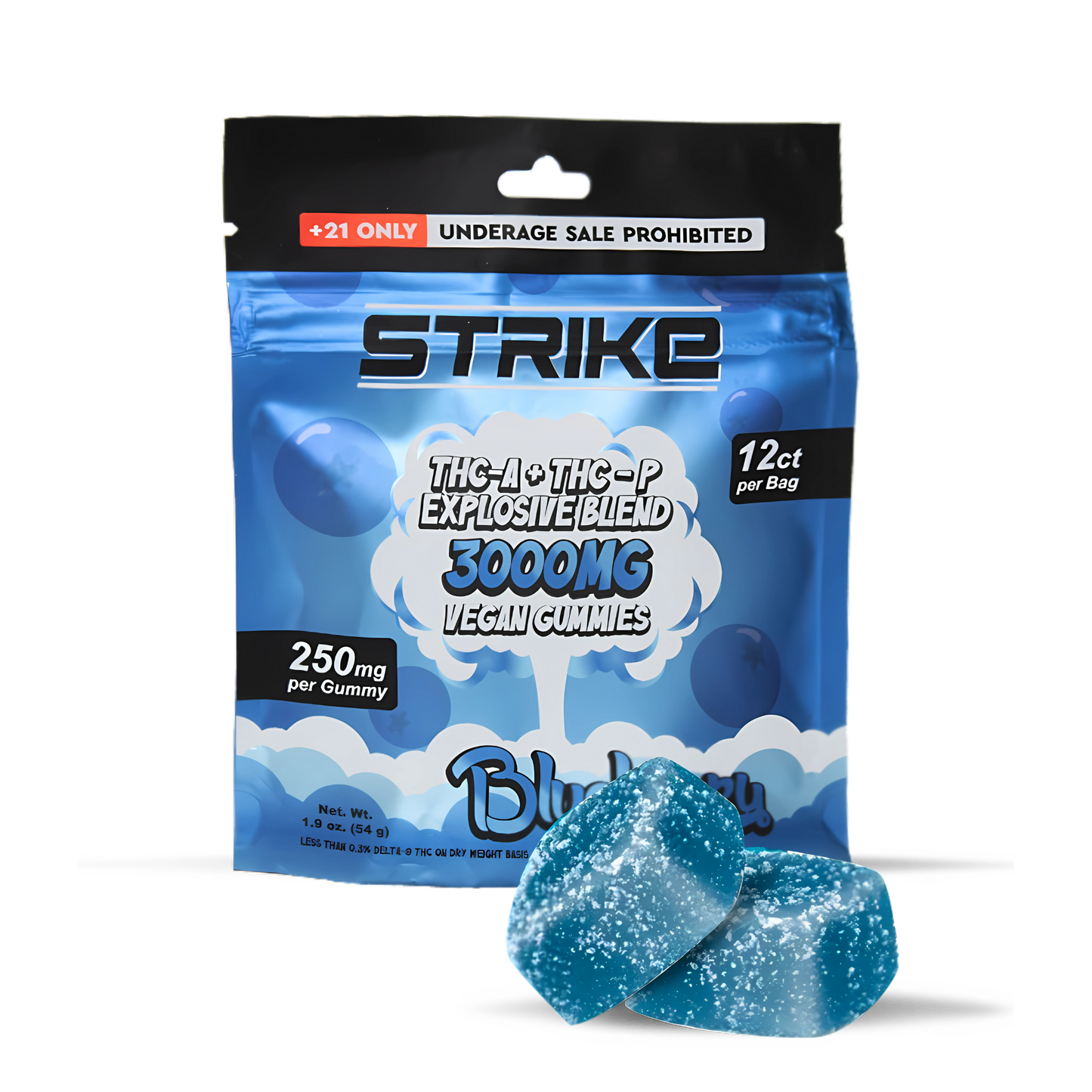 Strike 12ct Gummies 3000mg / 250mg per gummy