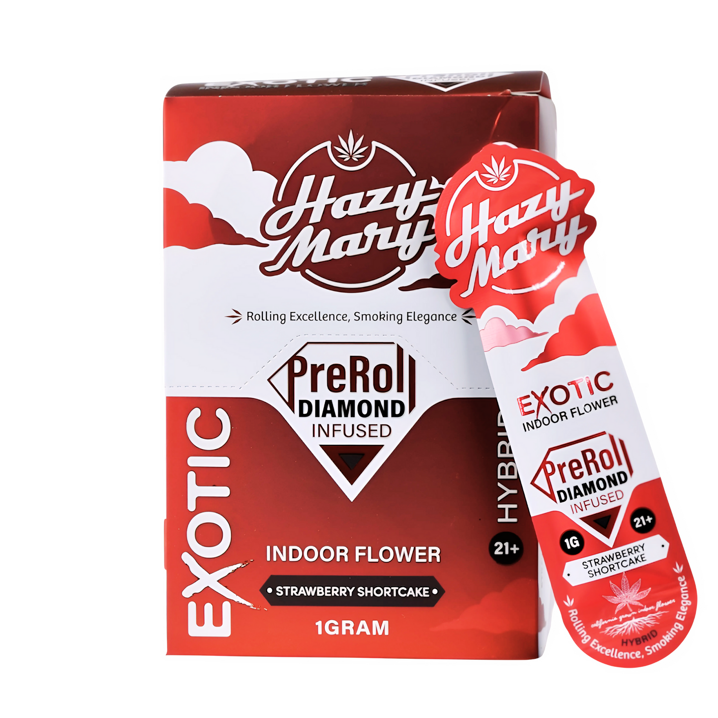 2- Pack Hazy Mary 1G Exotic Diamond Infused THCA Pre-Rolls