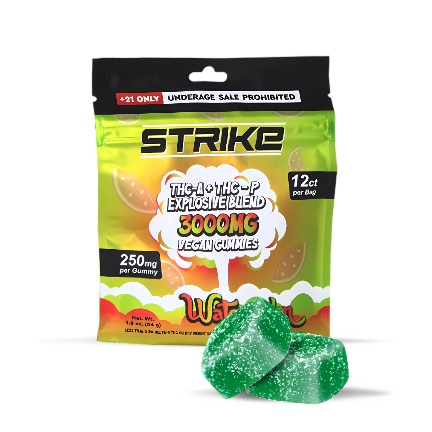 Strike 12ct Gummies 3000mg / 250mg per gummy