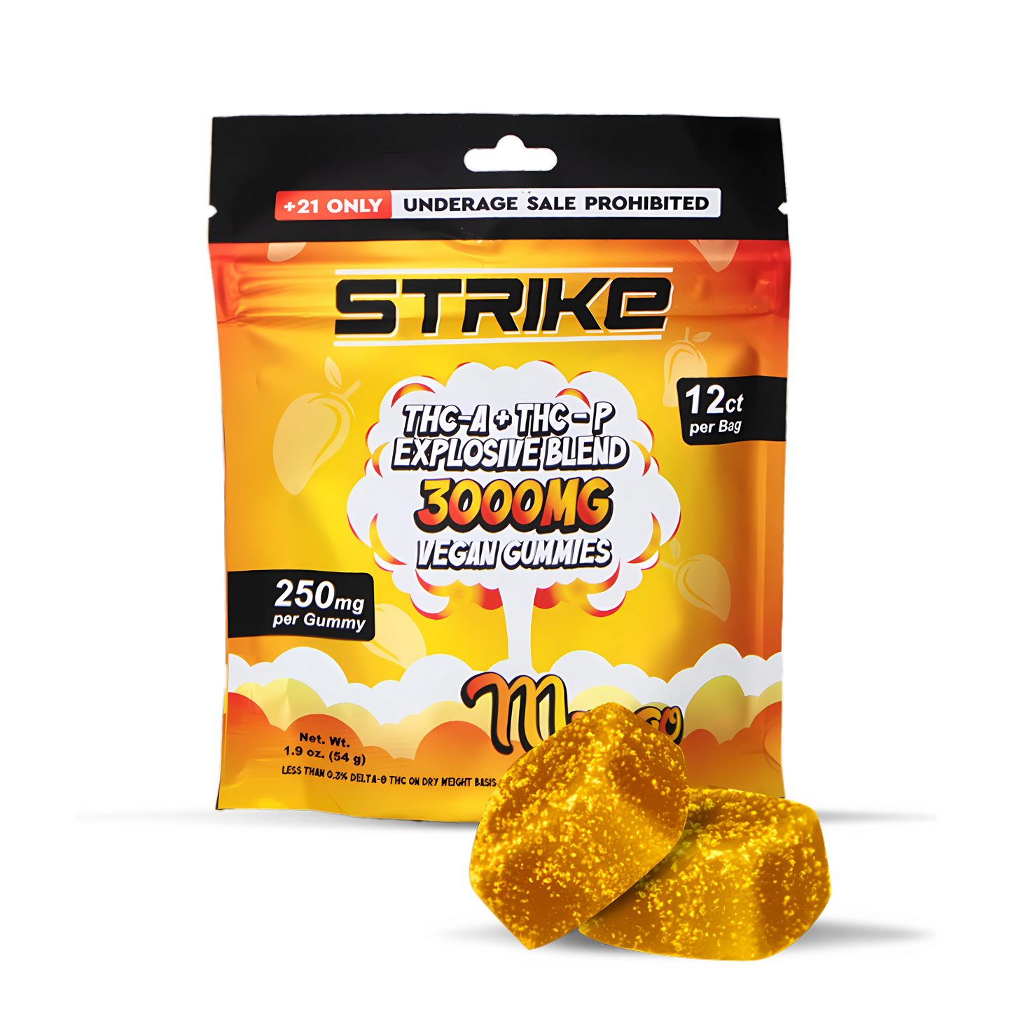 Strike 12ct Gummies 3000mg / 250mg per gummy