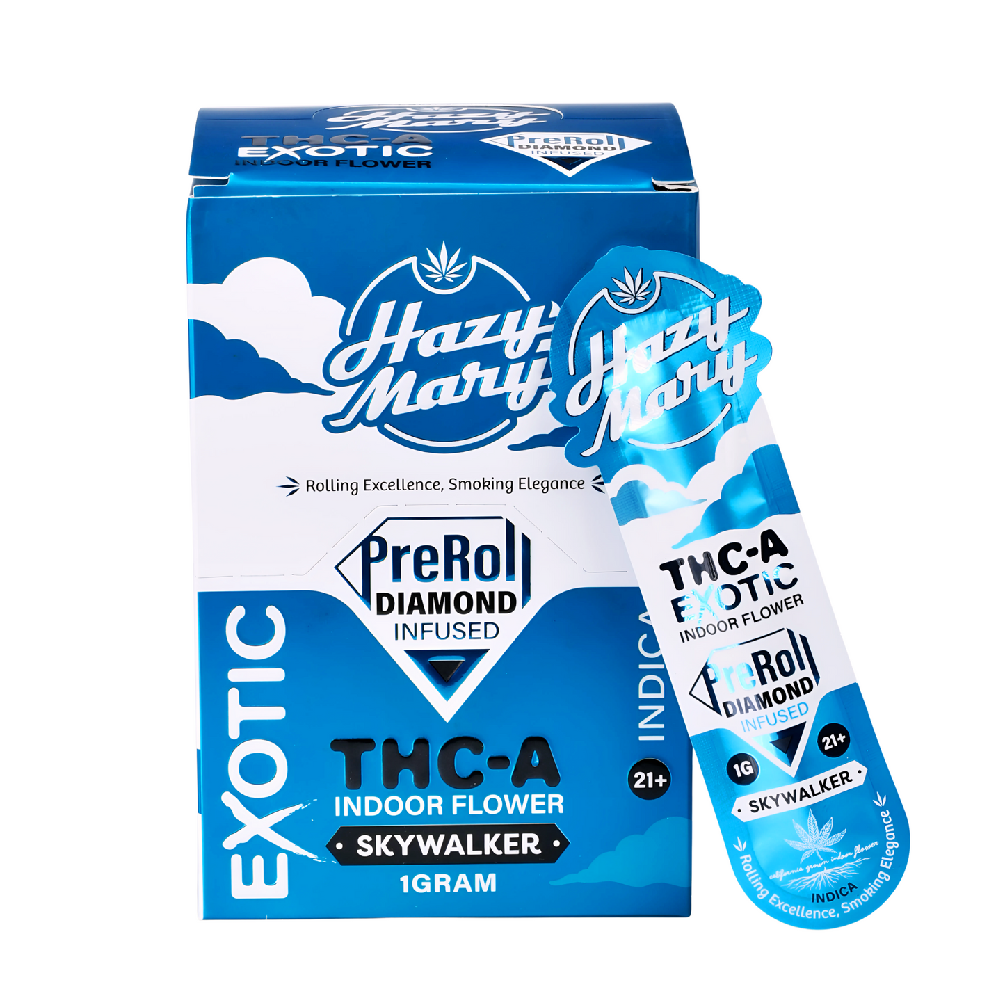 2- Pack Hazy Mary 1G Exotic Diamond Infused THCA Pre-Rolls