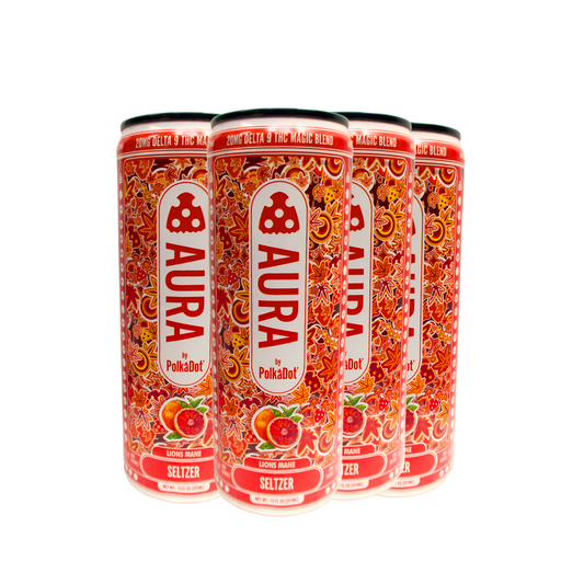 Aura Lions Mane + THC 20mg Seltzer (4 Pack)
